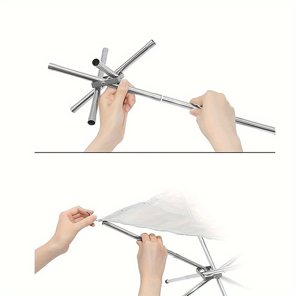 Outdoor Folding Stainless Steel Fire Pit Rack-4