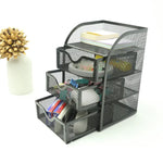 Load image into Gallery viewer, 4 Tier Mesh Desk Organizer with 3 Drawers - Efficient Desk Organization-0
