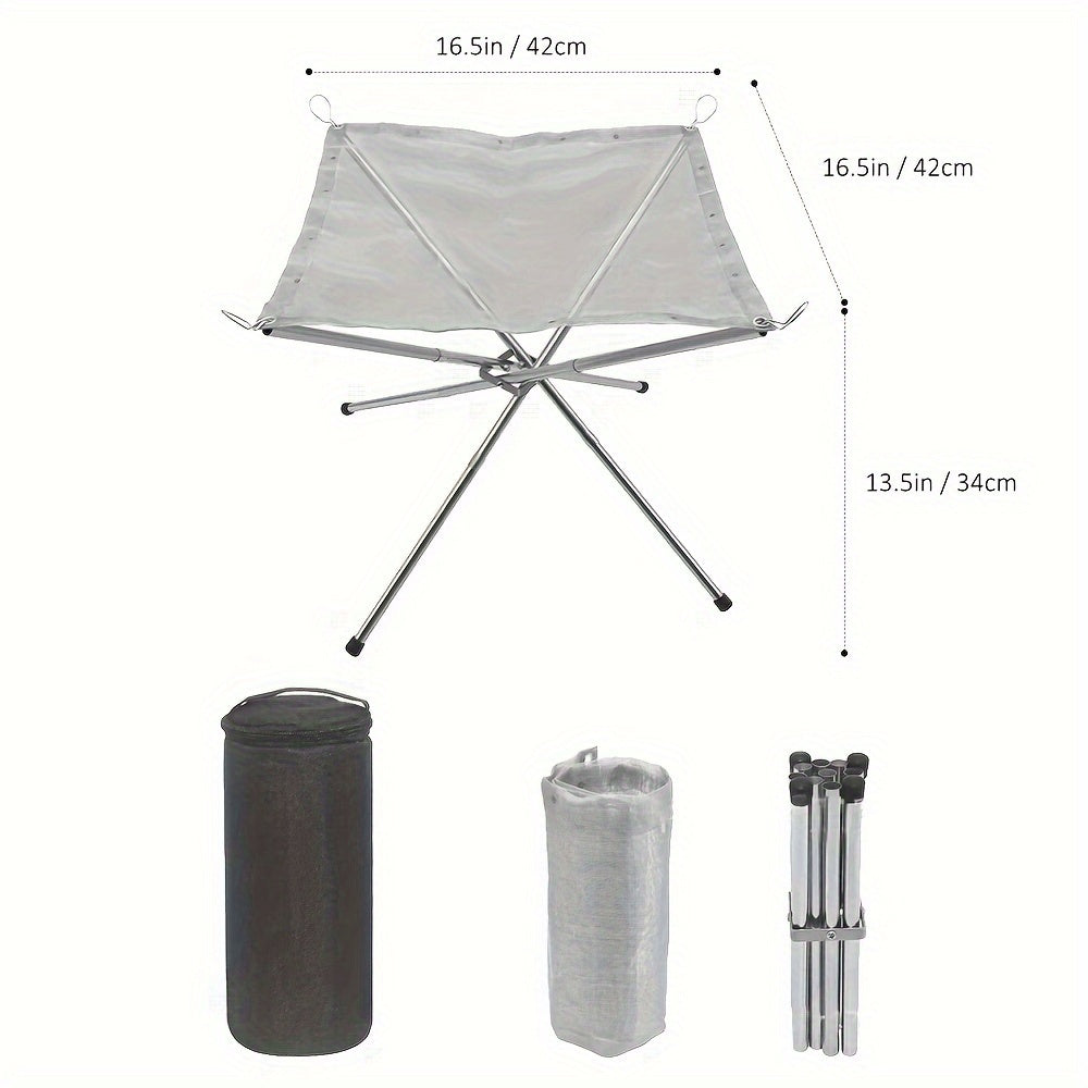 Outdoor Folding Stainless Steel Fire Pit Rack-1