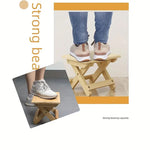 Load image into Gallery viewer, Portable Outdoor Solid Wood Folding Stool-2
