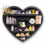 Load image into Gallery viewer, Two hearts intertwine in this beautifully crafted crystal wood shelf-0
