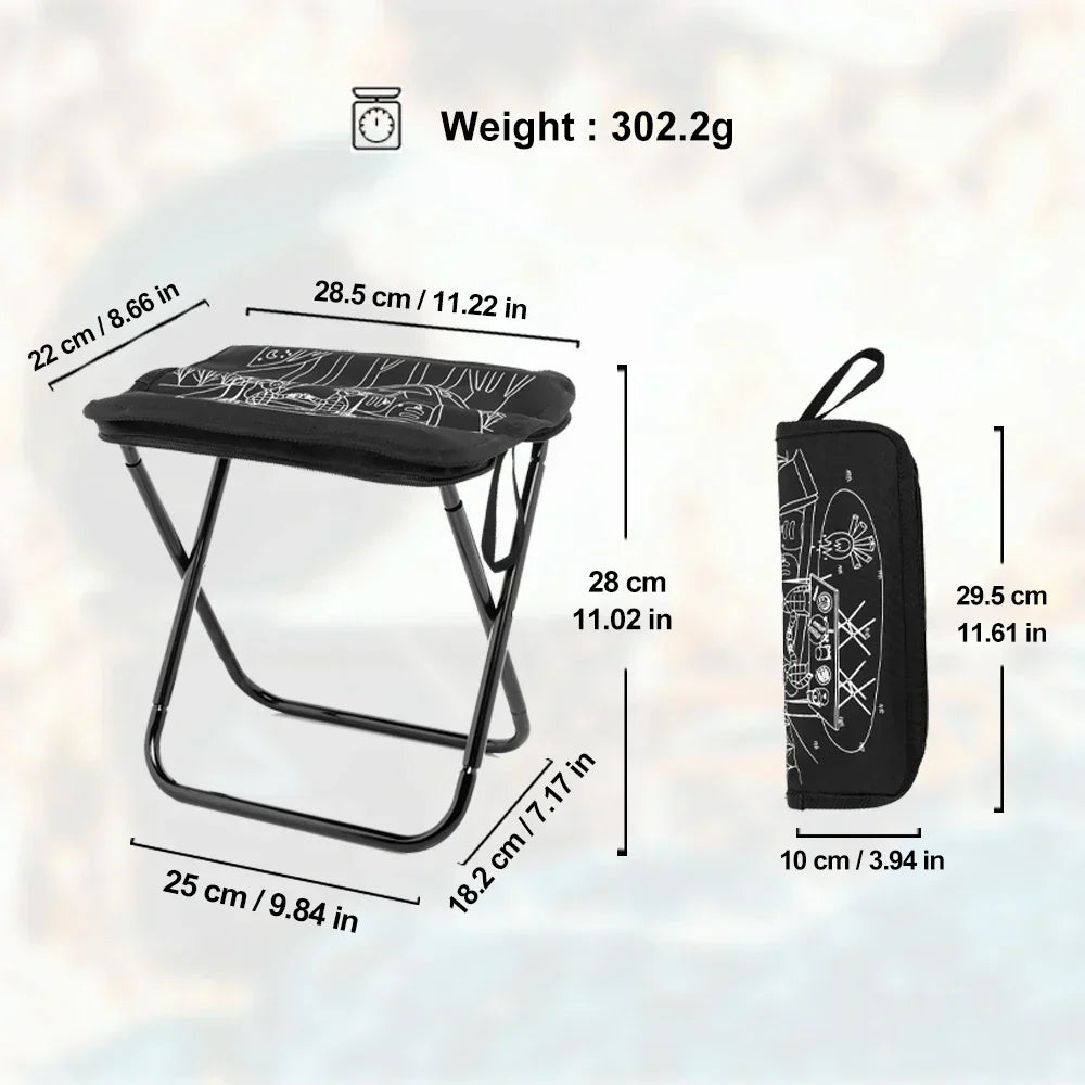 Lightweight Foldable Camping Stool with Zipper Storage for Outdoor Fishing-2