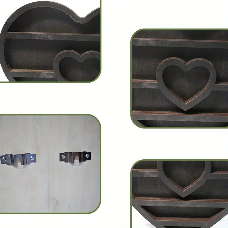 Two hearts intertwine in this beautifully crafted crystal wood shelf-2